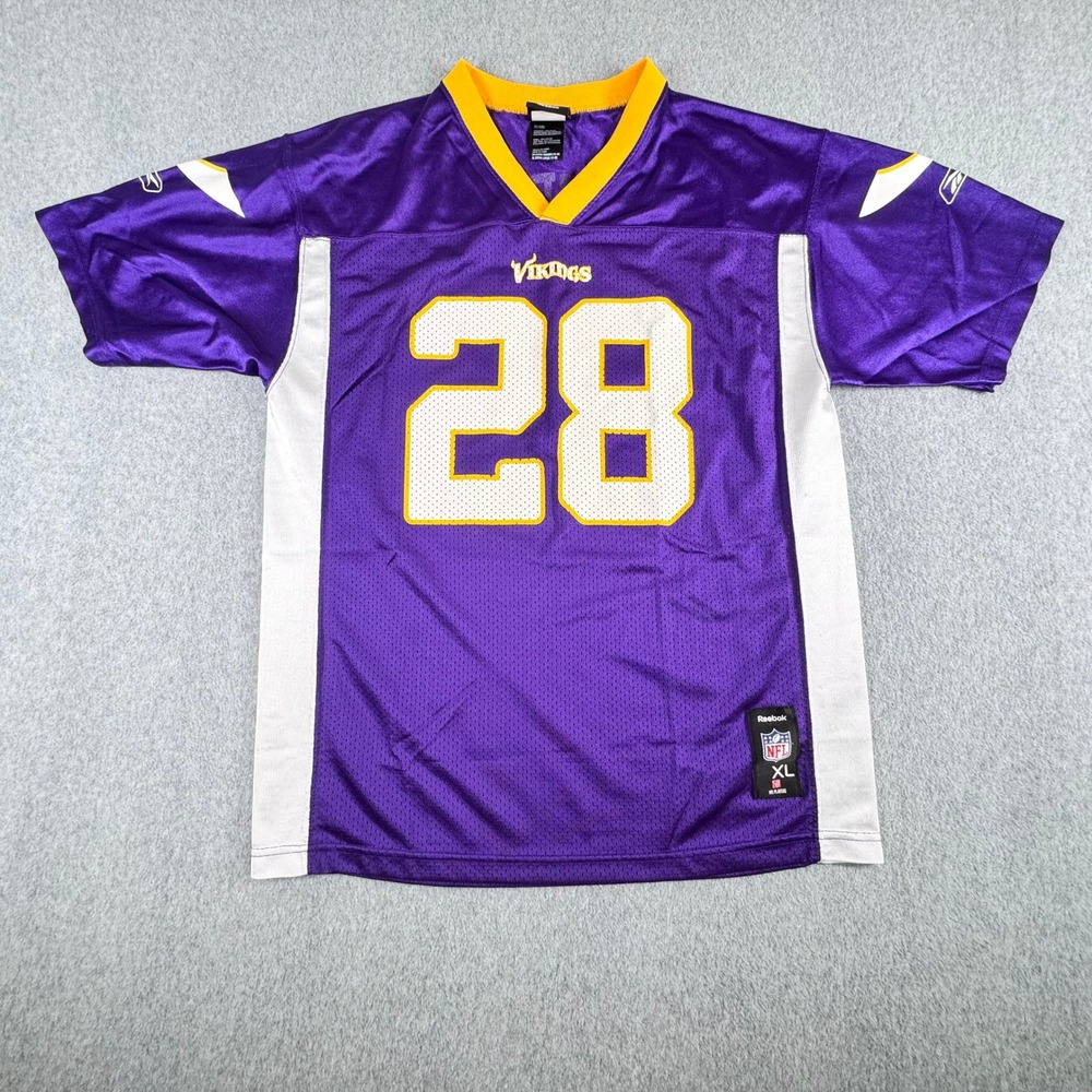 Reebok NFL Team Apparel Minnesota Vikings #28 Peterson S/S Jersey Size XL‎ 18-20